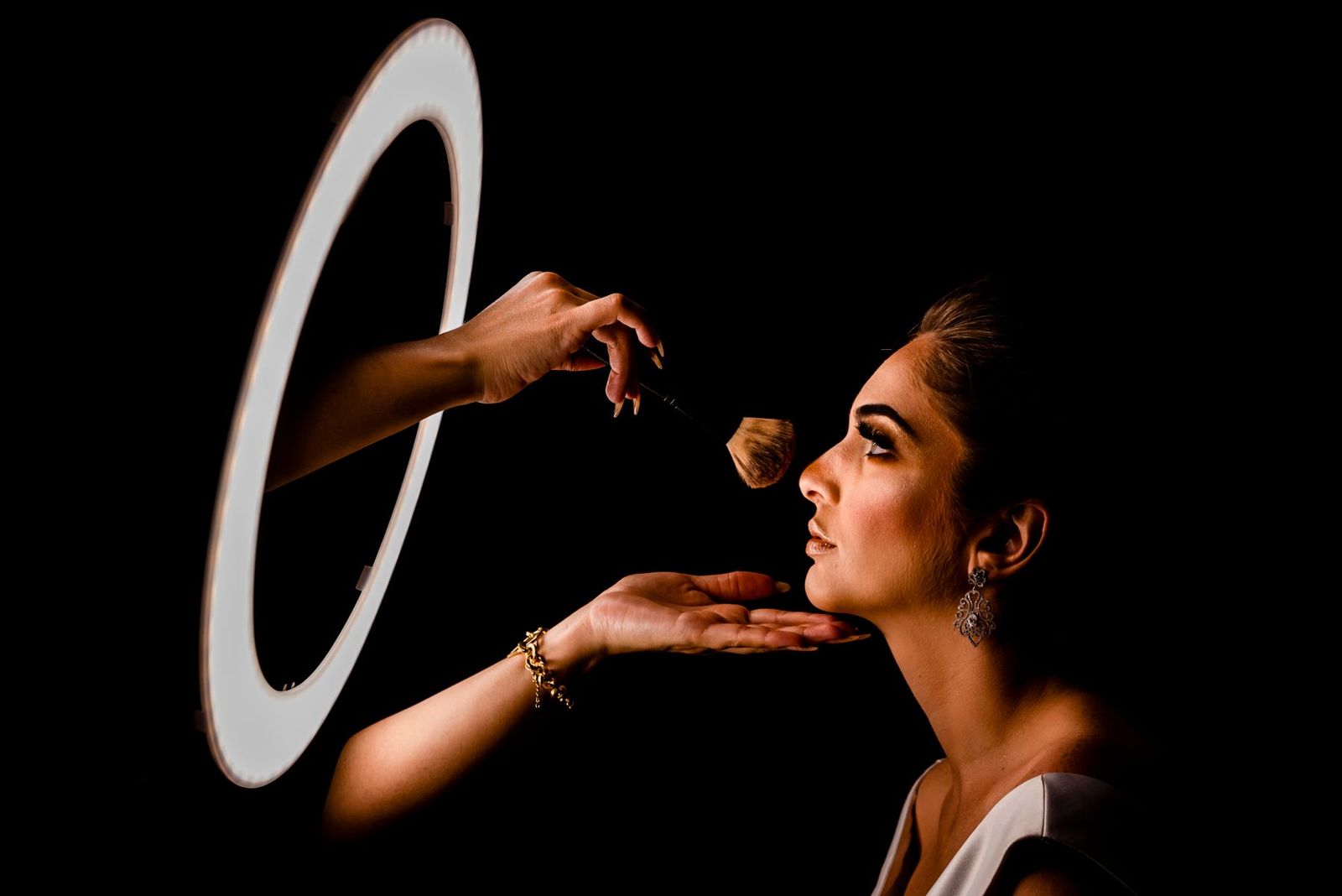 Make-up im Studio bei professionellem Licht